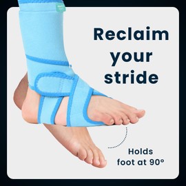Welnove Drop Foot Brace with Arch Support，AFO Brace for Walking ，Relieve the Instability of Lower Limbs by Foot Drop, MS, TBI, Spinal Cord Injury, Cerebral Palsy(Blue, Right)