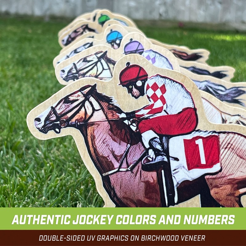 GoSports Lawn Derby Outdoor Horse Race Dice Game - Includes