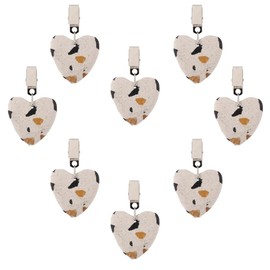 8 Pcs Tablecloth Weights Hangers,Heart-Shaped Table Cover Weights Stone,Table Weights Hangers with Metal Clip,Tablecloth Cover for Tablecloth Decoration,Family Dinner Outdoor Picnic