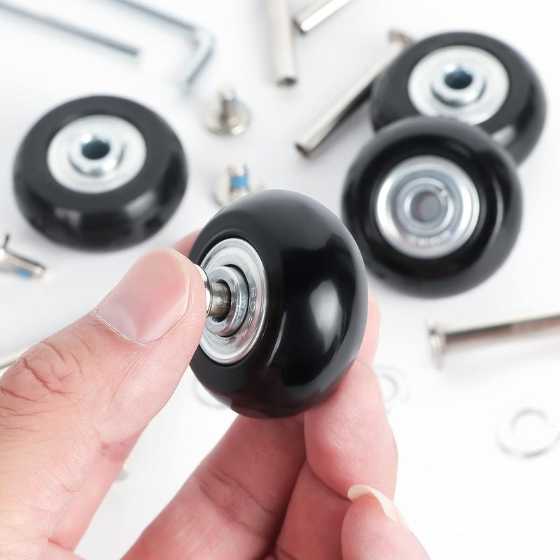 Pack of 4 Suitcase Wheels Replacement Wheels, Universal Luggage Suitcase