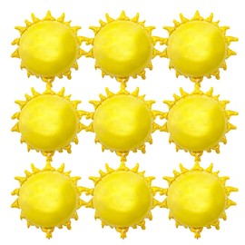 Smile Face Sun Balloons 26Inch Pack of 9 Mylar Sunshine Balloons,Summer Balloons for Sunshine First Birthday Decorations Sunflower Flowers