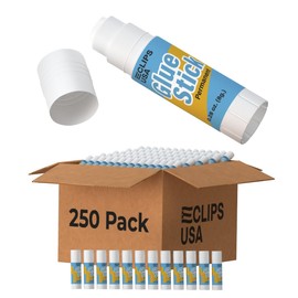 Glue Sticks Bulk (250 Pack), Washable Glue Sticks for Kids, Craft Glue for School Supplies, .28 oz, 8 Grams (250 Pack) | E-CLIPS USA