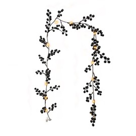 Artificial Berry Rattan with Black Berries Christmas Decoration Rattan for Mantelpiece Stair Handrail