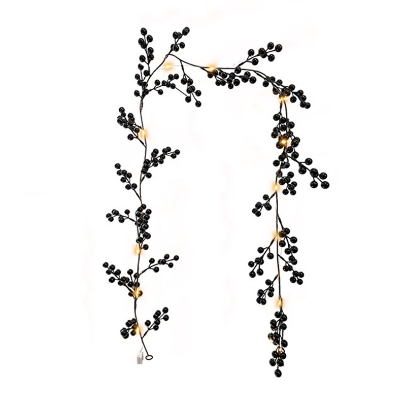 Artificial Berry Rattan with Black Berries Christmas Decoration Rattan for
