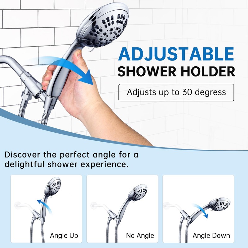 G-Promise Metal Shower Head Holder for Hand Held, Adjustable Bracket,