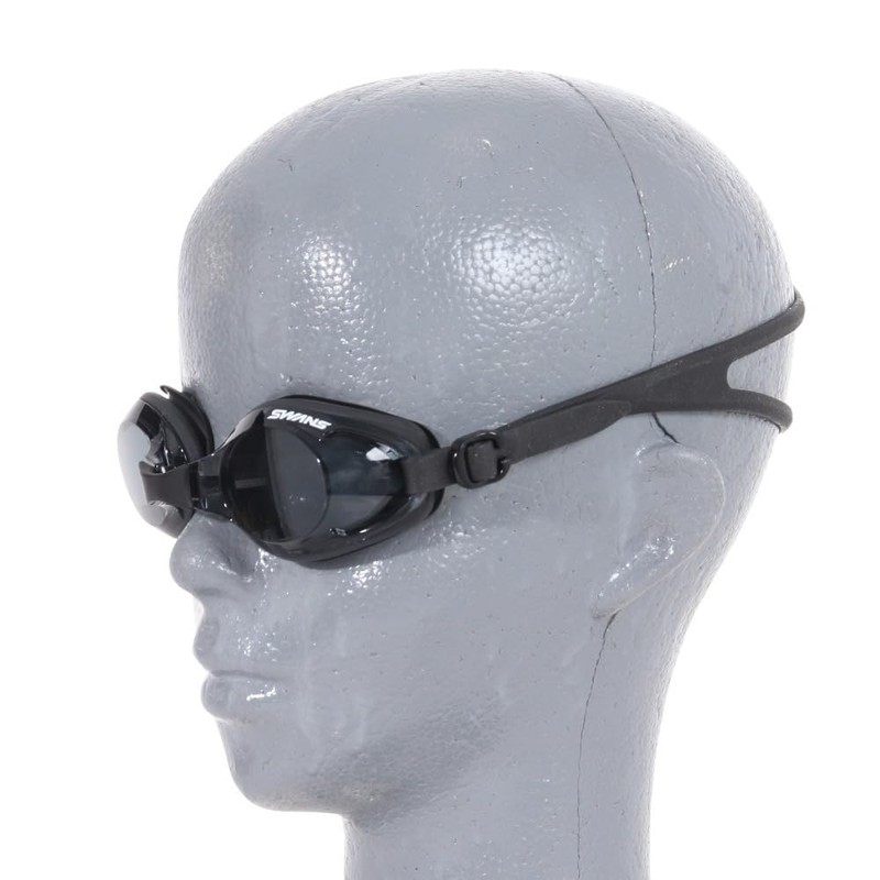 Swans TK-SWRV-008N BK Swimming Goggles, Fitness Goggles, Cushioned, BK (Black/FF/Men's)