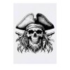 'Pirate Skull with Goatee Beard' Temporary Tattoo - Water Resistant,