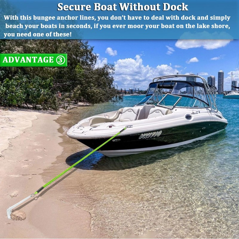 Botepon Boat Bungee Anchor Lines for Beach Anchor, Boat Beach