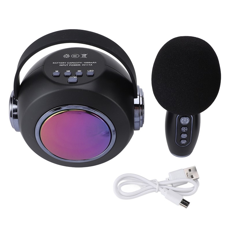 Bluetooth Mics Speaker Set with Colourful Light Effect Noise Reduction