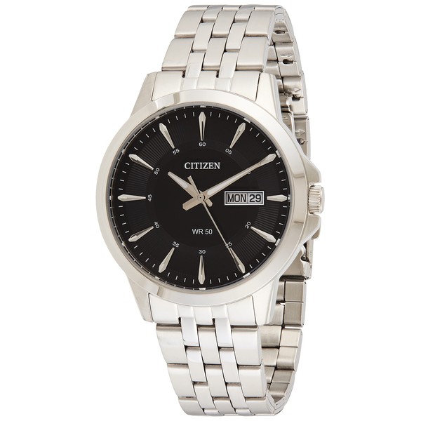 Citizen Reloj analógico de cuarzo para hombre 32001463, Negro/Plateado, Una