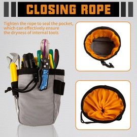 Baizoy Tool Pouch with Belt Clip, Electrician Tool Holster & Clip-On Tool Belt | Long-Lasting Oxford Fabric Pouch for Tools, Screws, Nails | Light Weight Design for Electricians, HVAC Techs, Plumbers