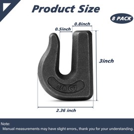 HANDRERLEE 8 Pack 3/8 Inch G70 Weld On Grab Chain Hooks