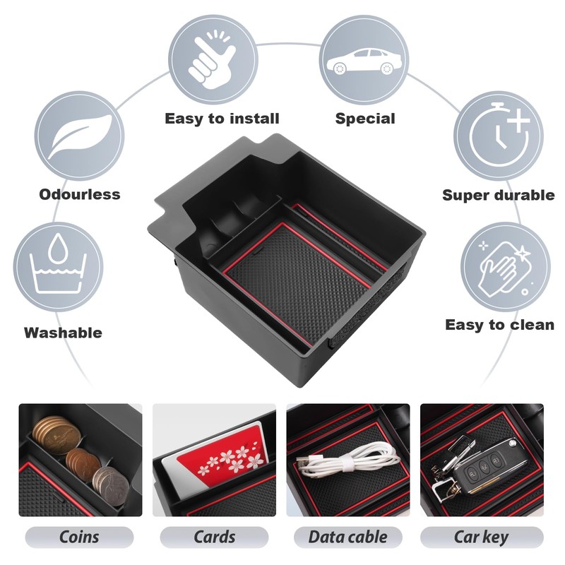 SKTU Centre Console Organiser Compatible with Seat Ateca 2016-2024 Glove