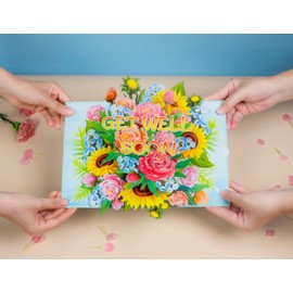 Get Well Soon Card Pop Up | 3D Greeting for Speedy Surgery Recovery, Boss, Friend, Love, Mom, Dad, Daughter (Size 15x20 cm - Sunflower Getwell)