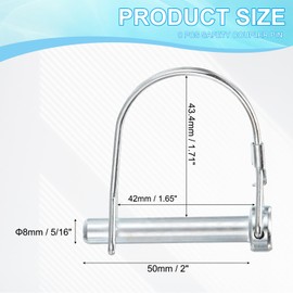 PATIKIL Trailer Kupplungsstift 5/16x2", 8 Stück Drahtsicherungsstift Sicherungswelle Rund Pto Stifte für Anhängerkupplungen Traktor-Kajakboot (8 x 50 mm)