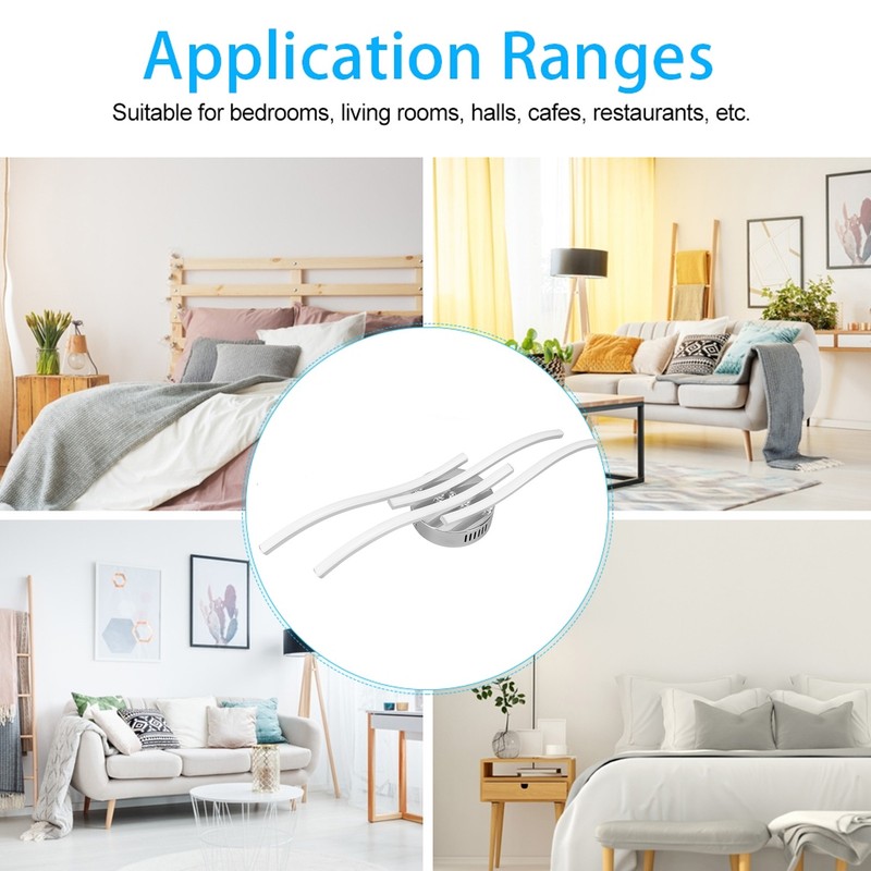 LED Wavy Ceiling Light 140LED Modern Ceiling Lamp for Bedroom