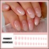 LUXRYNTH 24Pcs Glossy Milky and Pink Solid Press on Nails