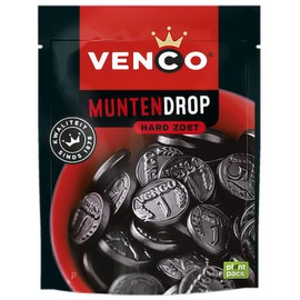 Venco Muntendrop I Hard and Sweet Coin shaped Licorice from The Netherlands I 235g 8.28 ounce
