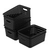 Ikando Plastic Rectangular Storage Basket with Handles, Office Home &