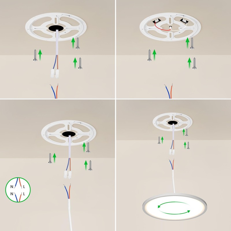 OTREN LED Ceiling Light Flat Round 24 W 4000 K