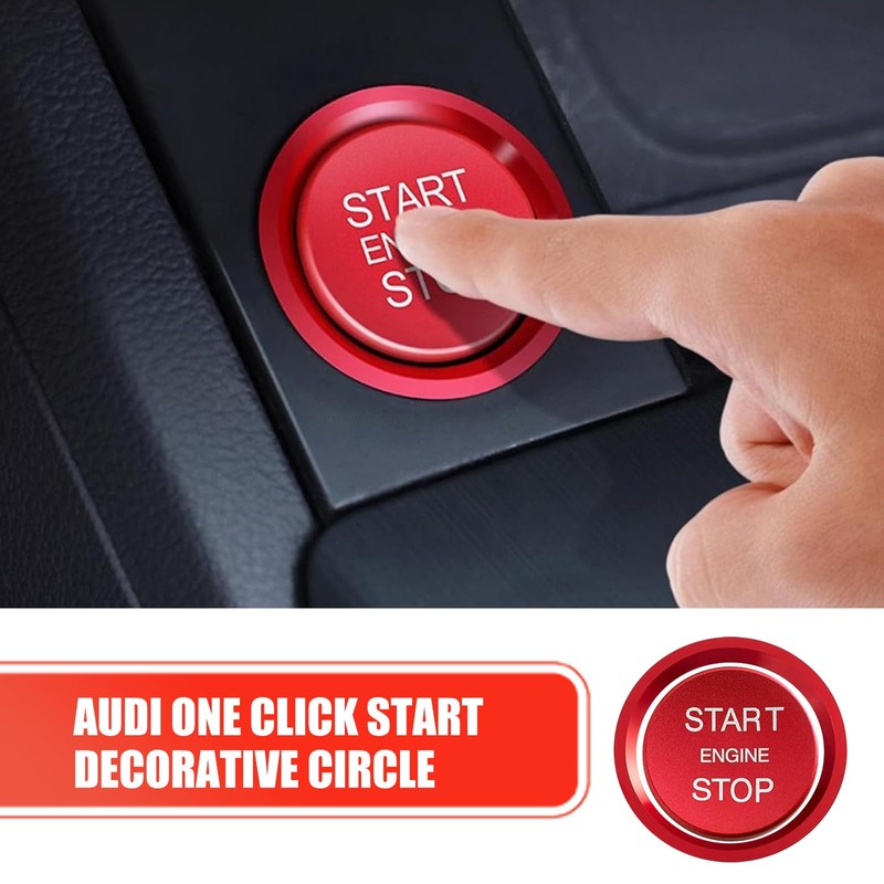 2 PCS Car Button Starter Cover, Ignition Ring Cover Interior