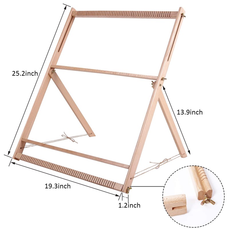 WILLOWDALE 25.2"H x 19.3"W Weaving Loom with Stand Wooden Multi-Craft