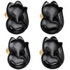 mookaitedecor 2pcs Black Obsidian Stone Crystal Drawer Knobs with Screws,