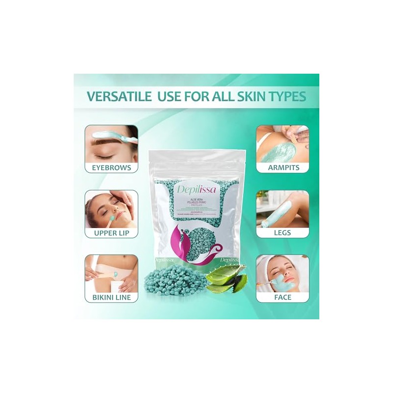 Aloe Vera Wax Beads 400g - Stripless Hard Wax for
