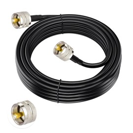 Superbat 3 m PL259 Jumper Cable Low Loss UHF VHF Cable 50 Ohm CB Radio Cable UHF Male to Male for CB Radio, Antenna Analyzer, Wi-Fi, SWR Meter, Amateur Radio, Shortwave Radio