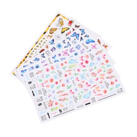 Baluue Fashionable Nail Art Stickers Sheets of Butterfly Rose Decals for Salons DIY