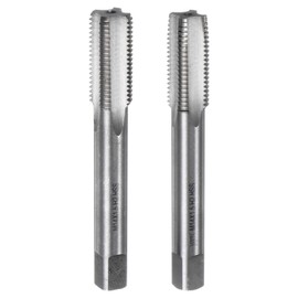 sourcing map 2pcs Metric Hand Tap Set, M14 x 1.5 Taper/Plug Thread Screw Taps, High Speed Steel Hand Threading Tapping Tool Kit