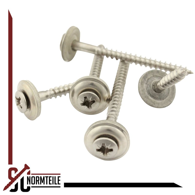 Pack of 100 Plumber Screws with Sealing Washer 15 mm