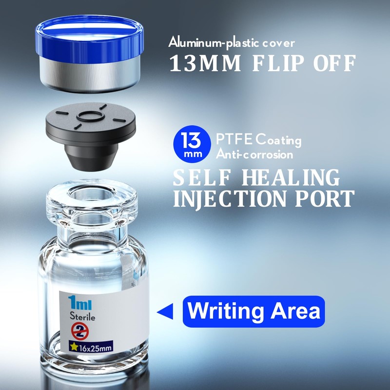 KSIITEKSLAB Ks-Tek Sterile Empty Vials with Self Healing Injection Port,with