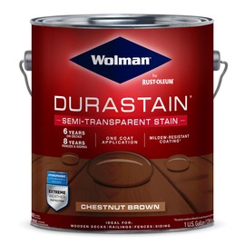Wolman 288081 DuraStain Water-Based Semi-Transparent Exterior Wood Stain, Gallon, Chestnut Brown