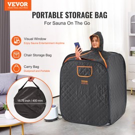 VEVOR Portable Personal Steam Sauna Spa Tent with 1200 Watt Steam Generator, with Chair & Storage Bag, Home Therapeutic Sauna Blanket for Detox Relaxation, Time & Temperature Remote Control, Black