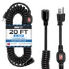 Iron Forge Cable SJEOW 20 ft Black Outdoor Coiled Extension