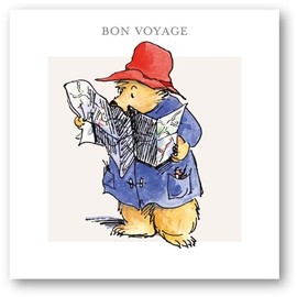 Museums & Galleries 'Bon Voyage' Good Luck Card - Paddington Bear with Map Illustration - Eco-Friendly & Recyclable