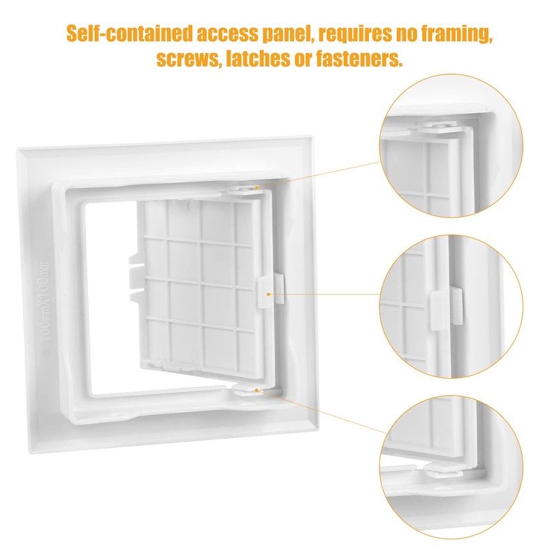 Teqooza 6x6 inch Plastic Access Panel for Drywall Ceiling Reinforced