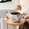 LUKA Ceramic Demitasse Espresso Cups Set with Saucers and Metal
