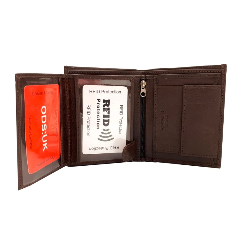 ODS:UK Men's Soft and Secure Leather Wallet with RFID Blocking,