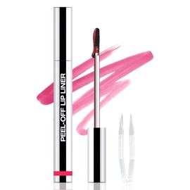 Peel Off Matte Liquid Lip Gloss Stain-Lip Liner with Tweezer, Delicate Pink Peel Off Lip Stain, Long Lasting & Waterproof Lipstick Tattoo, Transfer-Proof Lip Gloss for All Skin Types (00#, 1Pcs)