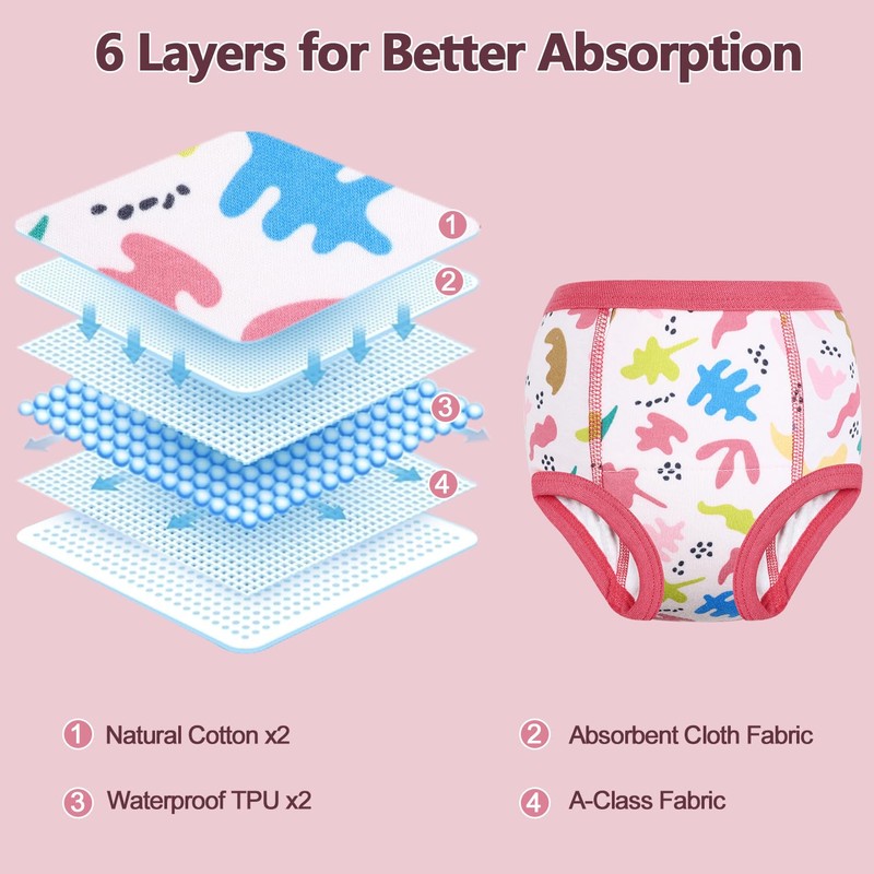 MOEMOE BABY Training Underwear 10 Packs Absorbent Potty Training Pants