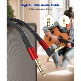IALEGANT 1/4 Inch Cable TRS Guitar Cable 30 ft 2-Pack, Instrument Cable Guitar AMP Cord Straight to Right Angle 6.35mm Male to Male Stereo Audio Cable for Electric Guitar, Bass, Amplifier, etc.