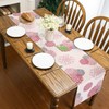 Inhobbok Table Runner Pink Grey Flowers Dahlia Flower Linen Modern
