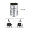 HARFINGTON 2pcs 1/2" Drive by 19mm 12-Point Shallow Socket 38mm
