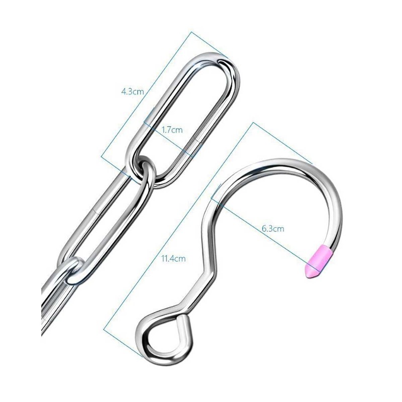 Clothesline Stainless Steel with Hooks, Rust Resistant, Laundry Chain, Hanging