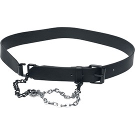 Urban Classics Unisex Imitation Leather Belt with Metal Chain, black