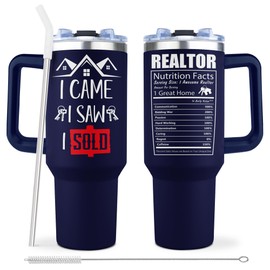 Joyloce Realtor Gifts for Women Men, Realtor Supplies, Real Estate Agent Gifts, Gifts for Realtors at Closing, Closing Gifts for Realtors, Real Estate Agent Supplies 1 Pcs 40oz Tumbler with Handle