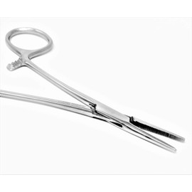 Mosquito Hemostat Forceps with 3 Position Lockings and 5" Straight Teeth (Chrome) (1)