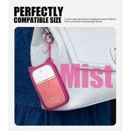 1 Pack Silicone Case Compatible with Touchland Hand Sanitizer Spray (Fit for 1 FL OZ/30 mL Ver), Portable Keychain Cute Color Ears (Rose Pink)